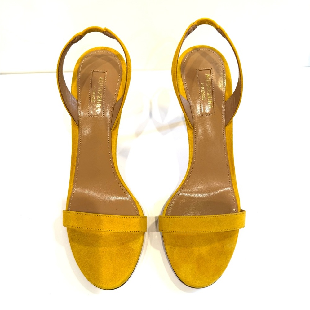 Aquazzura So Nude 85mm Yellow Sandals